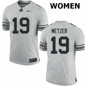 NCAA Ohio State Buckeyes Women's #19 Jake Metzer Gray Nike Football College Jersey OFW8445PS